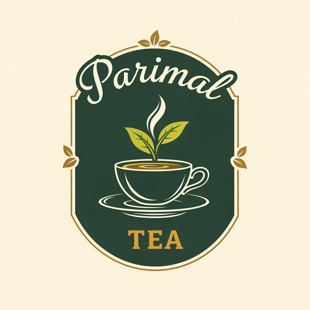 AI Design for Parimal Tea create logo more