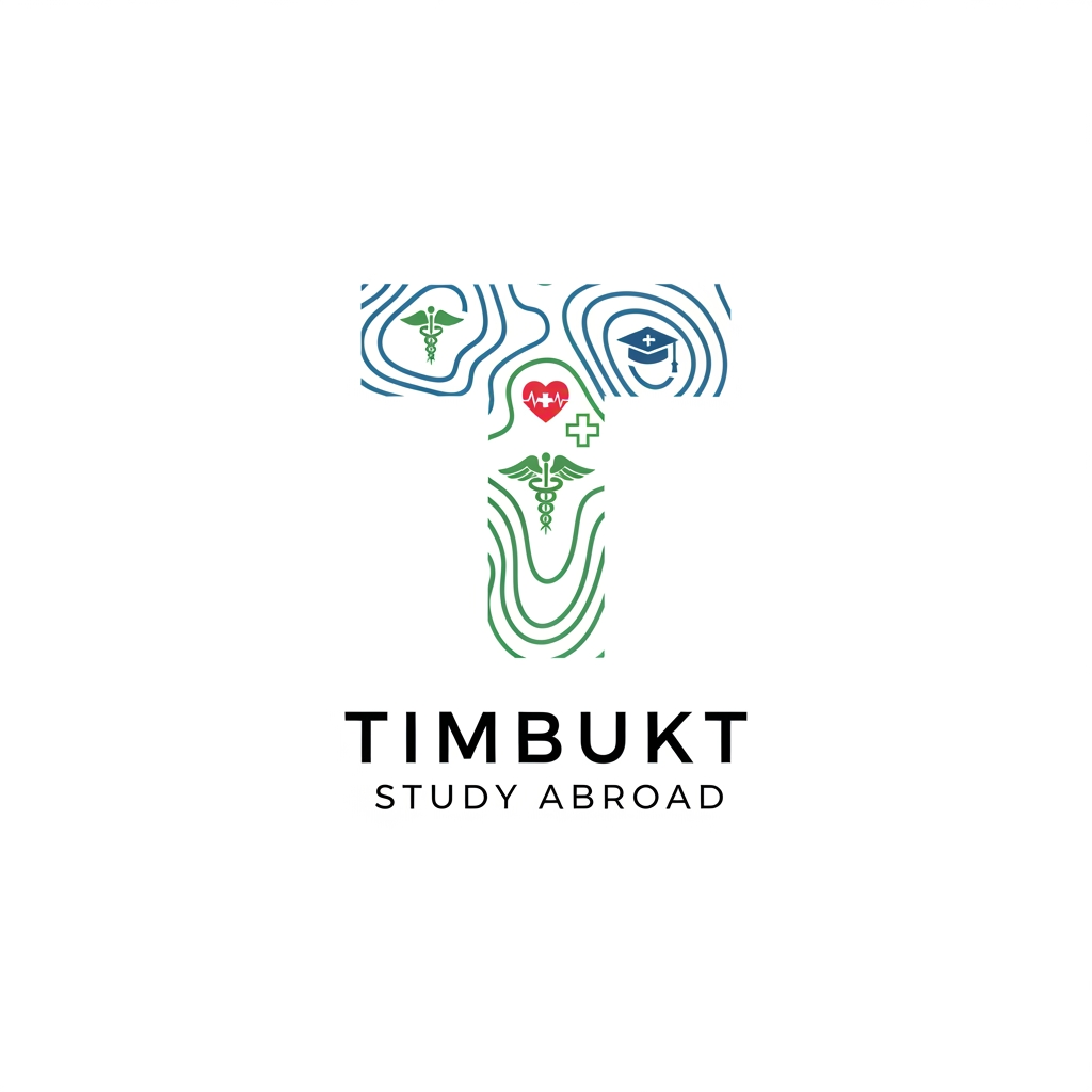 AI Design for TIMBUKT STUDY ABROAD nn vendi minimal logo design cheyabm ith oru topography logoyann vendath ethegilum oru letteril ith helth education annenn ulla elements konduvaranm
