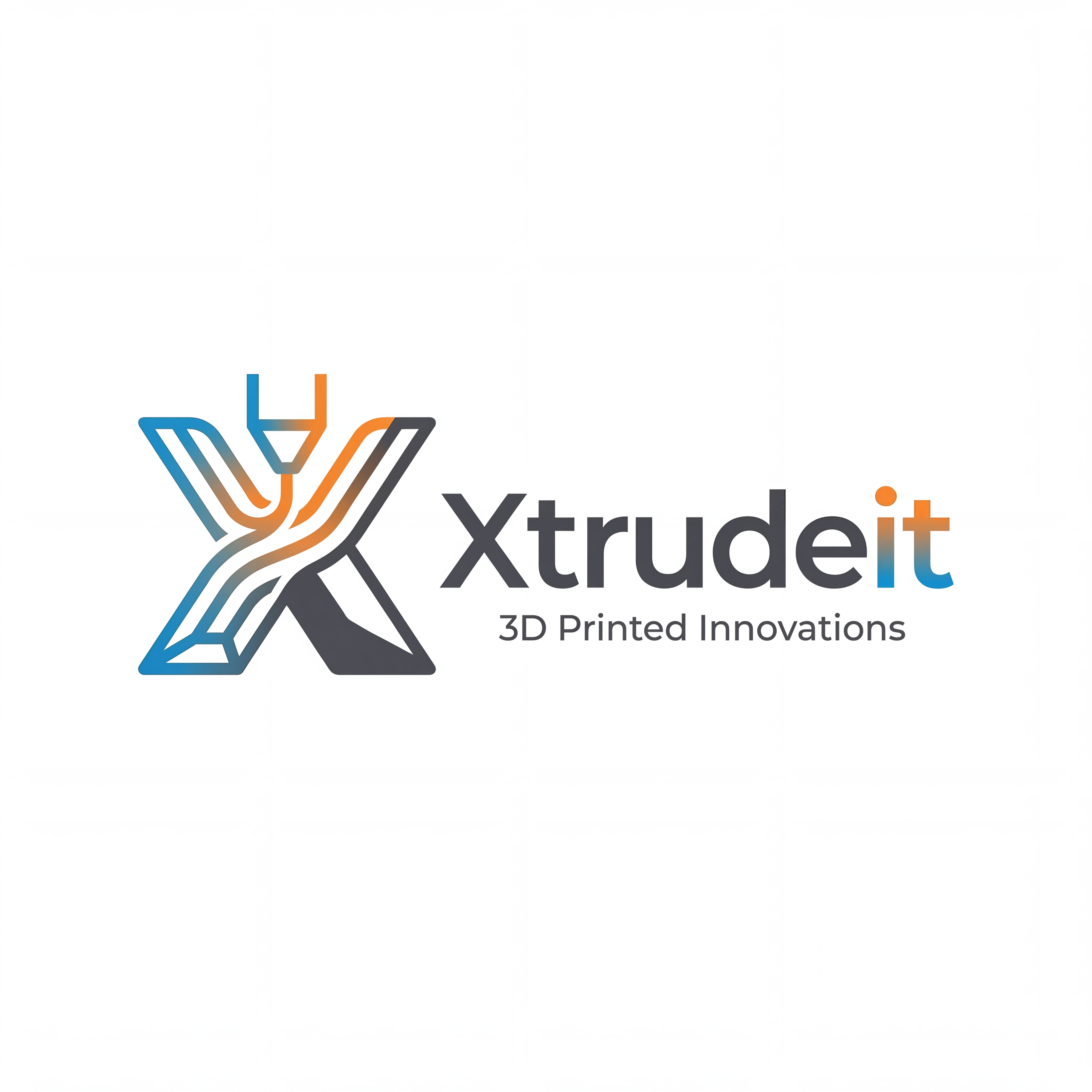 AI Design for design a logo for a my ecommerce store, where I sell 3d printed products , the name of the company is Xtrudeit, make it look simple and professional and a easy to recognise theme