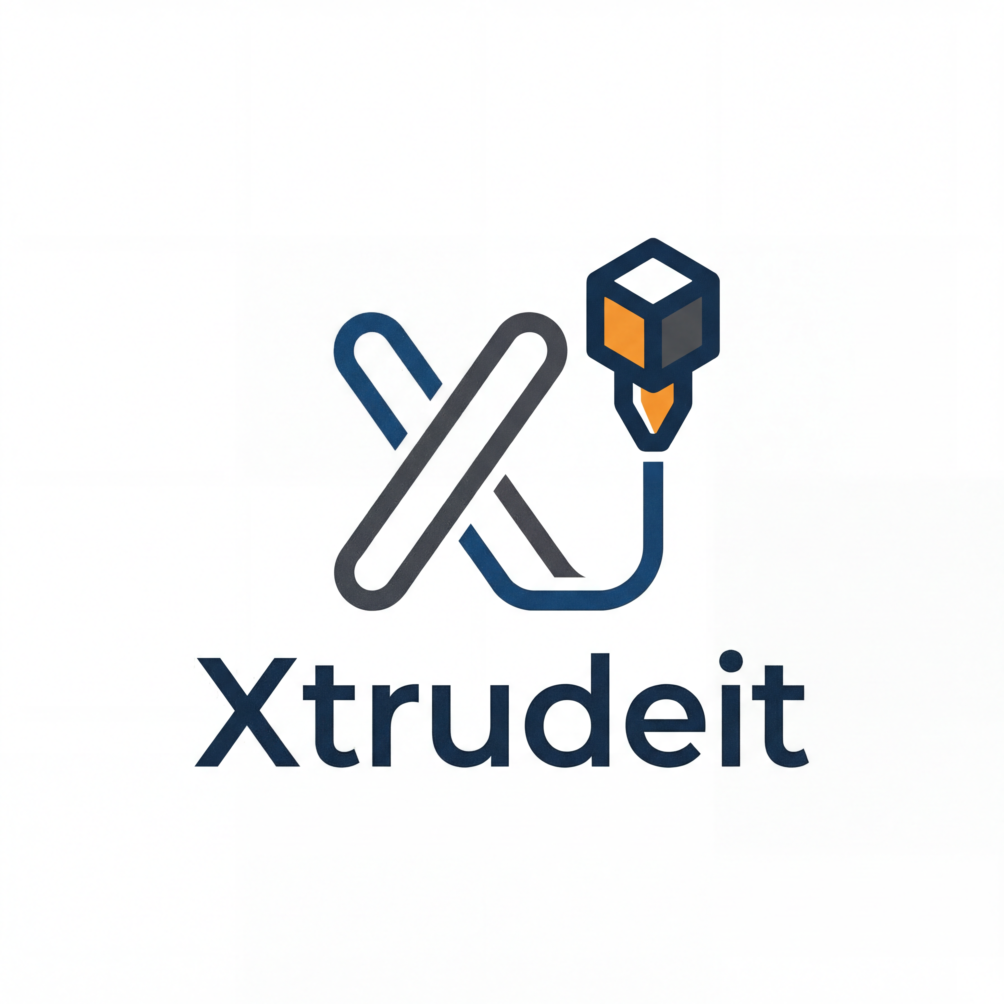 AI Design for design a logo for a my ecommerce store, where I sell 3d printed products , the name of the company is Xtrudeit, make it look simple and professional and a easy to recognise theme