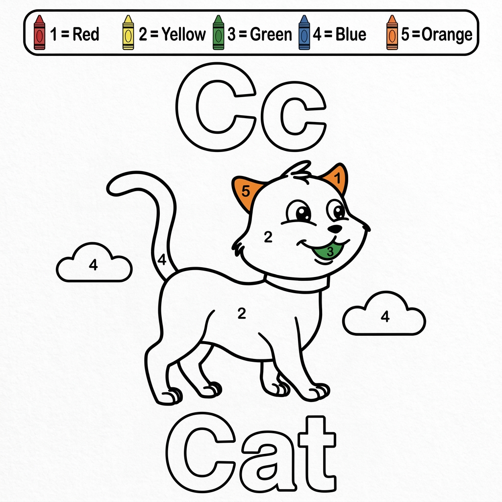 AI Design for i had a picture one but i want to add letters and picture name:cat at bottom as the picture two for 8.5*11 inches pages