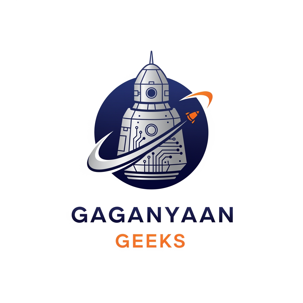 AI Design for Create a logo not with name but our team name is Gaganyaan Geeks it is for isro hackathon make it simple