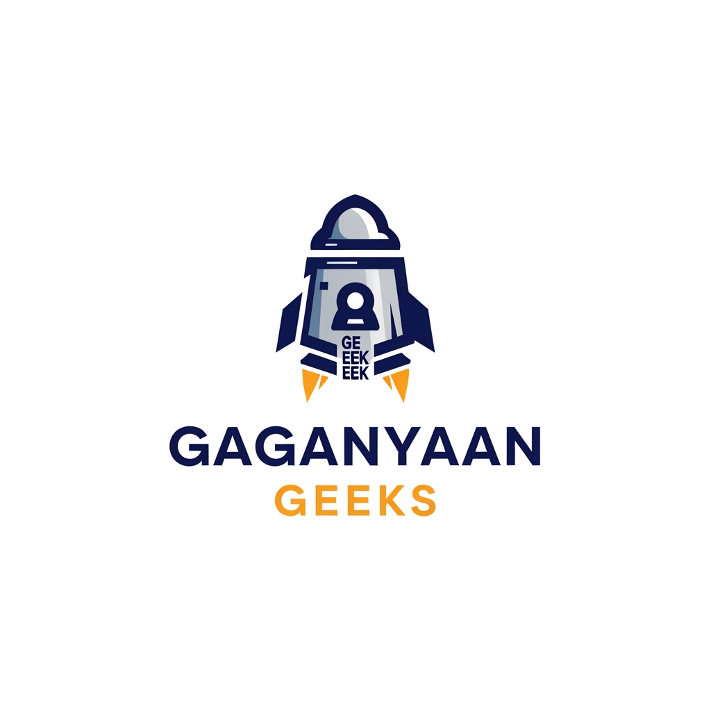 AI Design for Create a logo not with name but our team name is Gaganyaan Geeks it is for isro hackathon make it simple