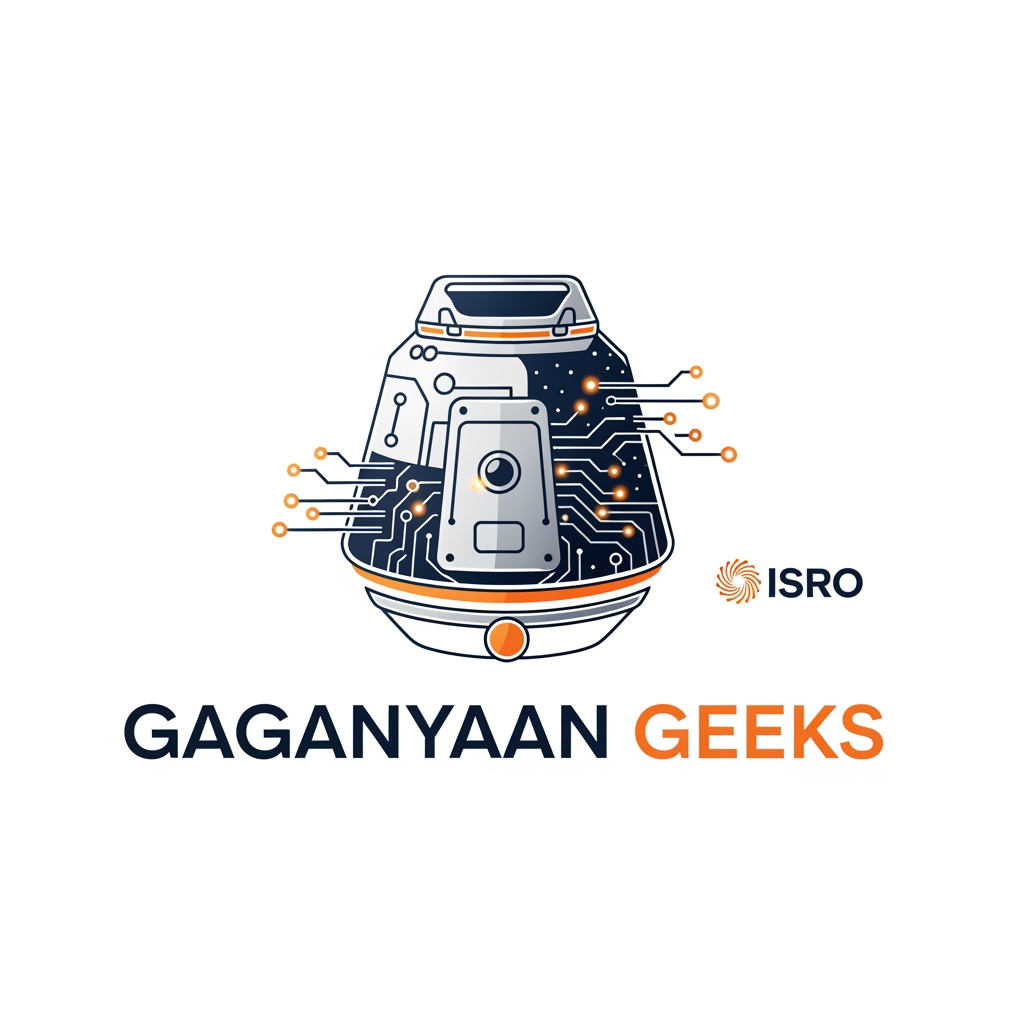 AI Design for Create a logo not with name but our team name is Gaganyaan Geeks it is for isro hackathon