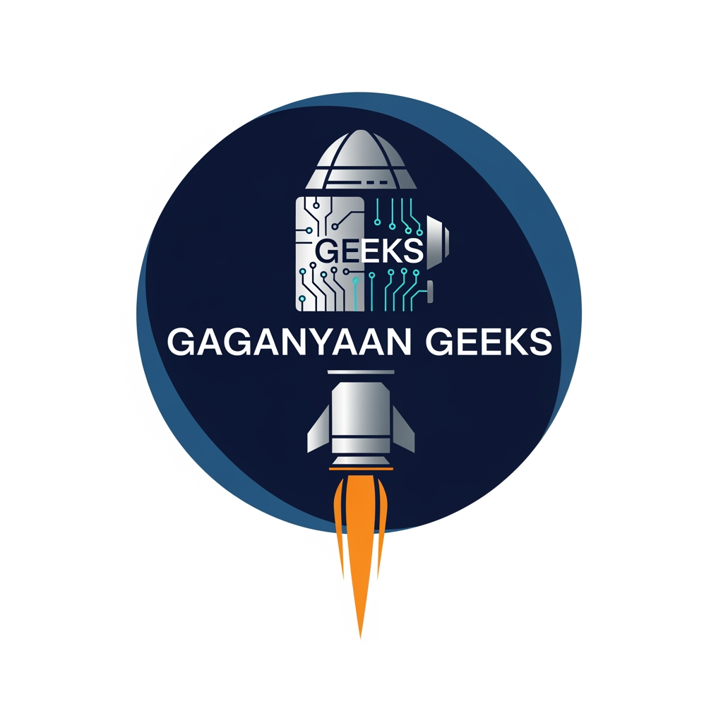 AI Design for Create a logo not with name but our team name is Gaganyaan Geeks it is for isro hackathon make it simple