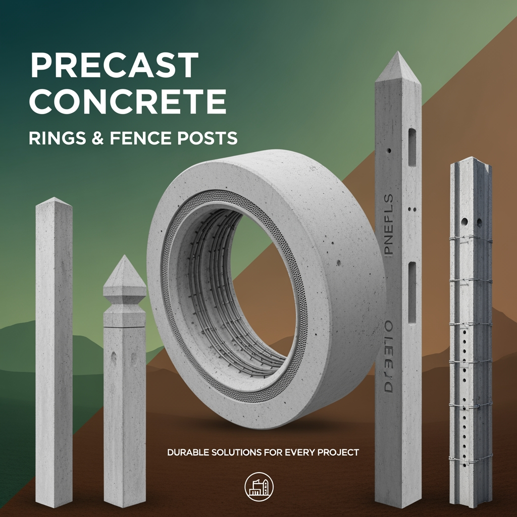 AI Design for Precast Concrete Rings,Precast Concrete Fence Posts related poster need for website