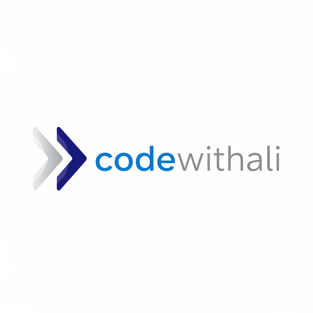 AI Design for create a logo for website text is codewithali