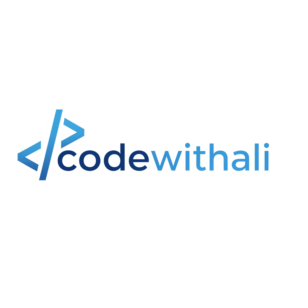 AI Design for create a logo for website text is codewithali