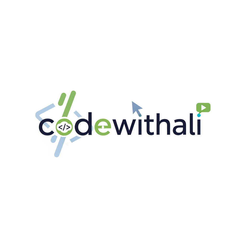 AI Design for create a logo for website text is codewithali