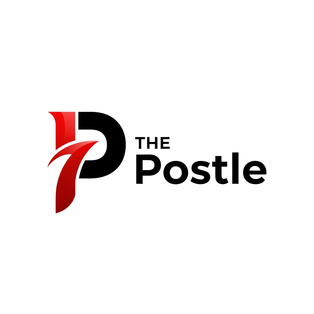 AI Design for create a logo for a digital marketing company named The Postle Logo should be trendy and meaningful something elegant in the theme of black and red make the P symbol trendy and meaning ful