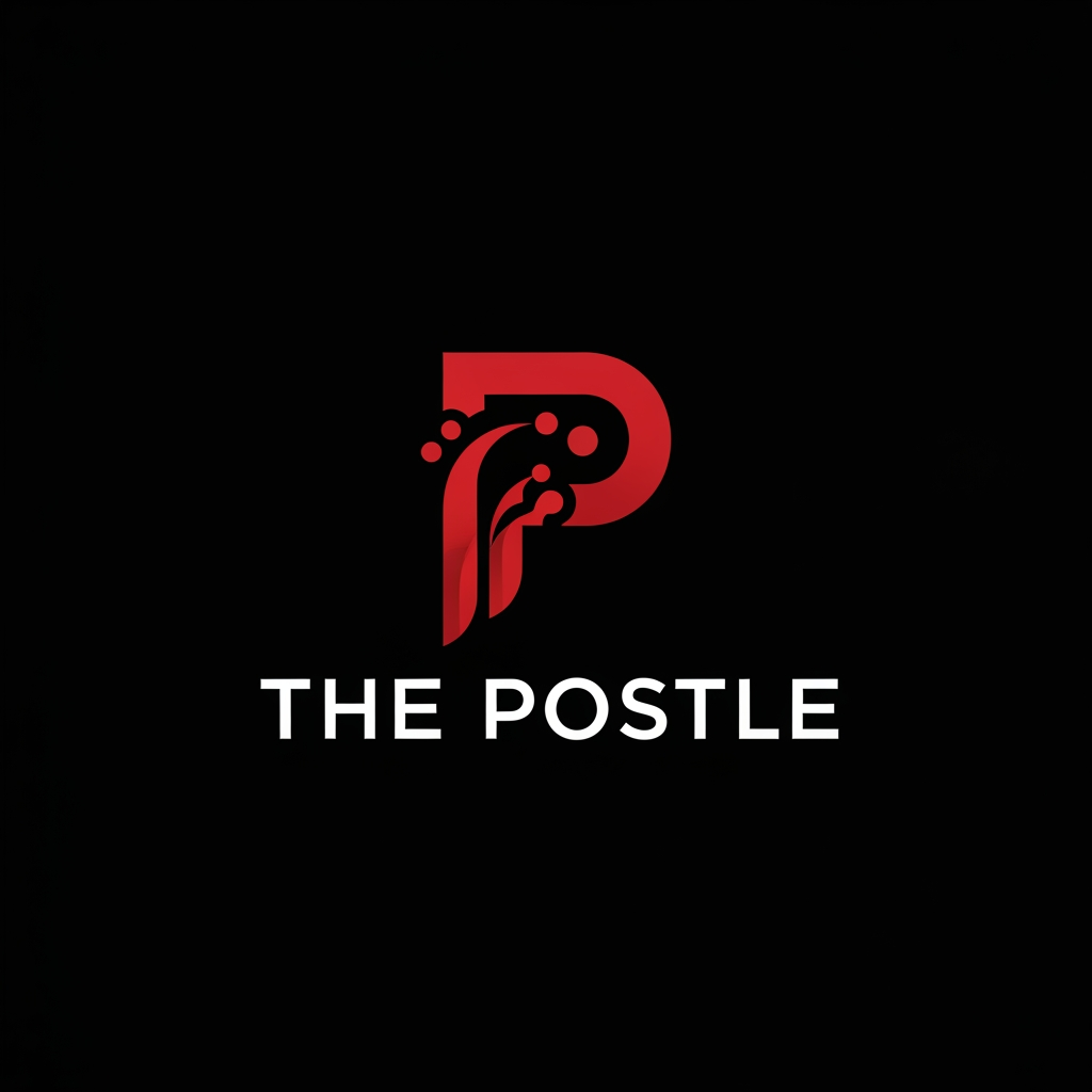 AI Design for create a logo for a digital marketing company named The Postle Logo should be trendy and meaningful something elegant in the theme of black and red make the P symbol trendy and meaning ful