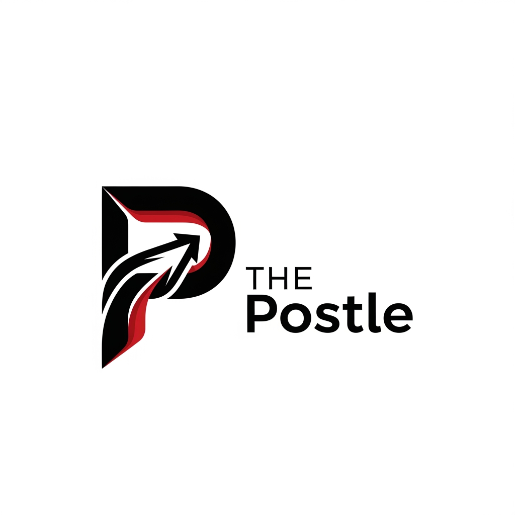 AI Design for create a logo for a digital marketing company named The Postle Logo should be trendy and meaningful something elegant in the theme of black and red make the P symbol trendy and meaning ful something more like 2nd image