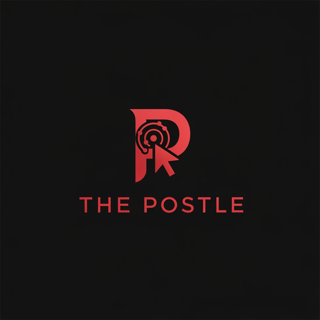 AI Design for create a logo for a digital marketing company named The Postle Logo should be trendy and meaningful something elegant in the theme of black and red make the P symbol trendy and meaning ful