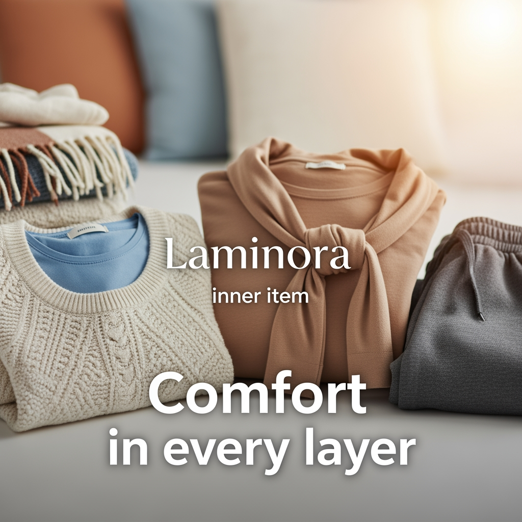AI Design for Laminora inner item facebook page tag line Comfort in every layer