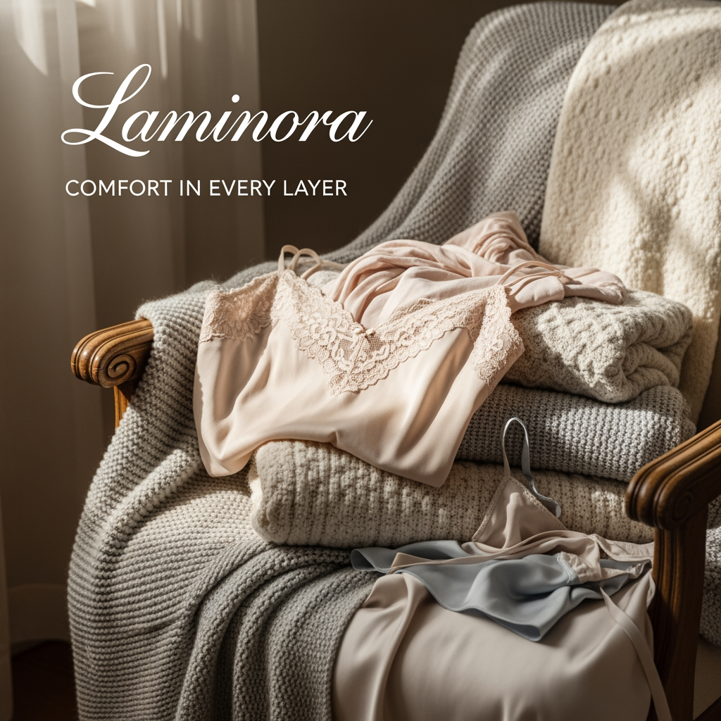 AI Design for Laminora inner item facebook page tag line Comfort in every layer