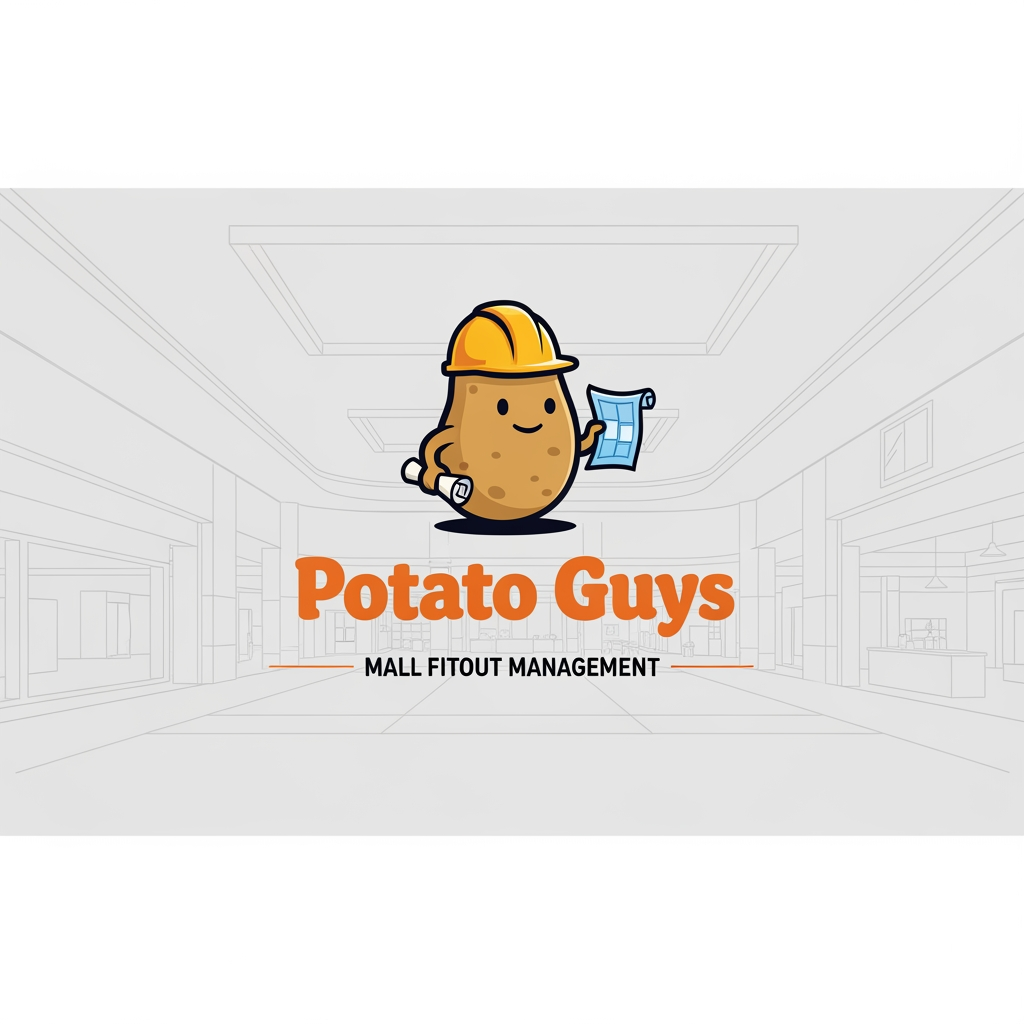AI Design for i am making an website which will be managing mall fitout project. name of company is potato guys