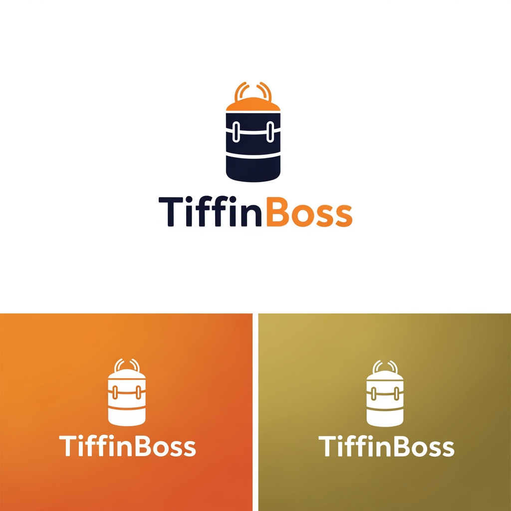 AI Design for Create a premium startup logo for:
TiffinBoss
Industry:
Gujarati Tiffin and Restaurant Technology Platform
Style:
Modern
Minimal
Memorable
Scalable
Avoid:
Cartoon mascots
Chef hats
Generic food icons
Clipart
Stock symbols
Create:
1. Icon Only
2. Wordmark
3. App Icon
4. Horizontal Version
Logo Symbol Ideas:
* TB Monogram
* Premium Tiffin Container
* Hidden Crown
* Geometric Food Container
* Abstract Gujarati Food-Tech Symbol
Colors:
Primary:
#944A00
Secondary:
#FFF8F0
Accent:
#2E7D32
Inspiration:
Uber
Zomato
Swiggy
Zepto
Blinkit
Must look like a funded startup and not a local restaurant logo.
Vector style.
Flat design.
No gradients.
No stock assets.
