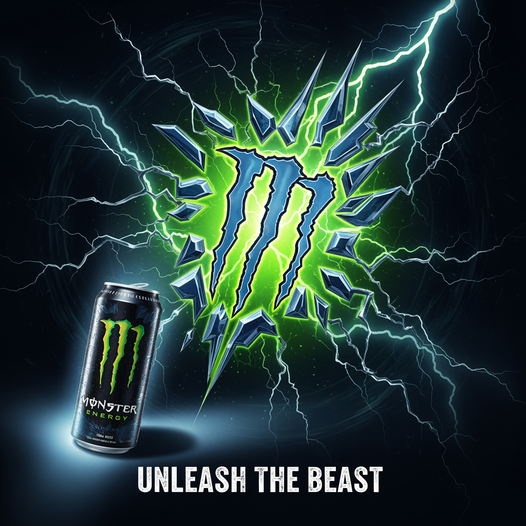 AI Design for make poster for monster drink company