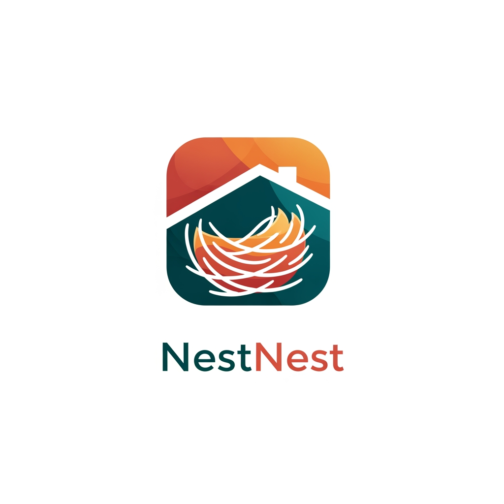 AI Design for 📋 Project Brief
App Name: NestNest
Category: Real Estate / Home Rental
Platform: Mobile App (iOS & Android)
🎯 What I Need
A clean, modern app icon logo that works at small sizes (mobile icon)
Should feel trustworthy, warm, and friendly — not corporate or cold
Must include the wordmark "NestNest" as well (separate version)
🎨 Style Direction
Mood: Cozy, safe, homey — like "your perfect place"
Style: Minimal + modern, NO clipart or generic house icons
Color Preference: Warm tones — terracotta, warm orange, or deep teal (open to suggestions)
Inspiration: Airbnb-level polish, but more personal/warm