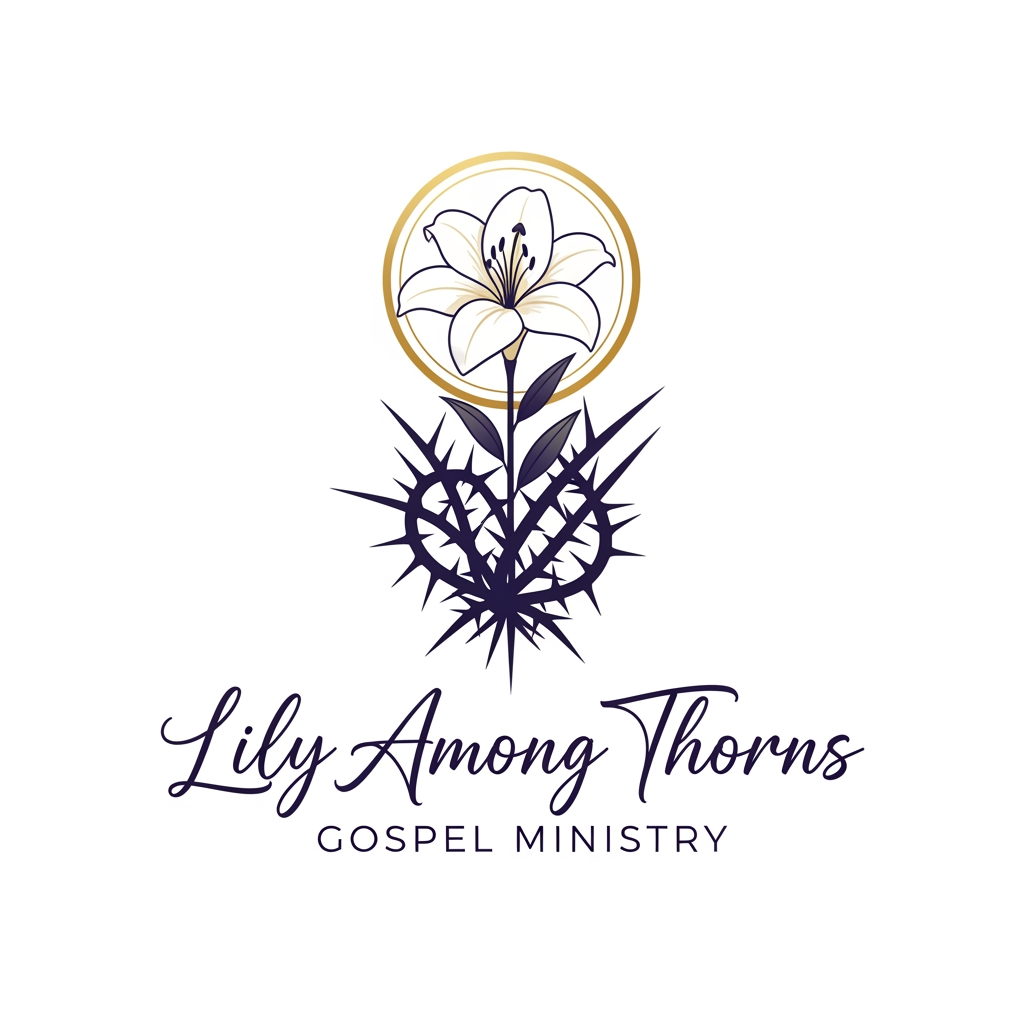 AI Design for yes iam running gospel ministry for that i need logo thLily among thorns
