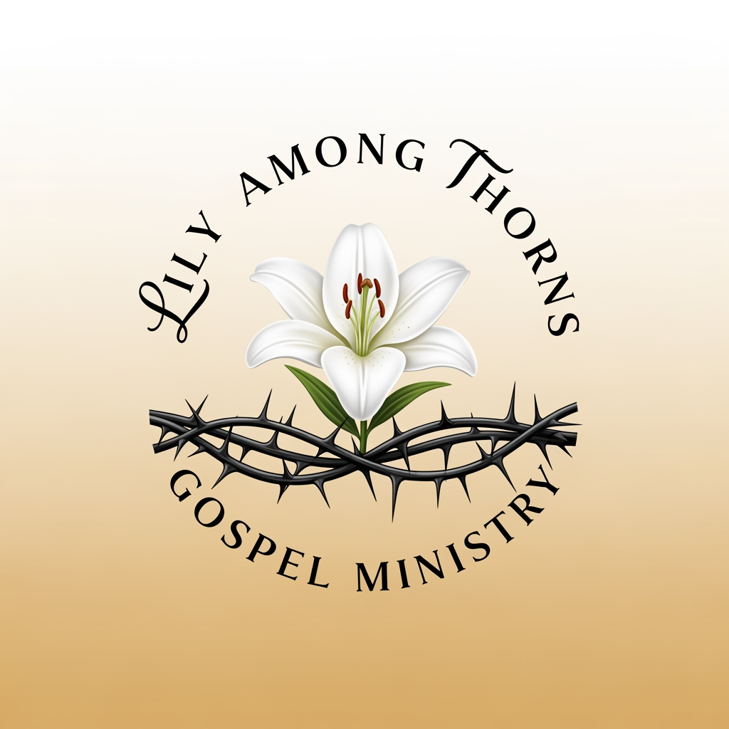 AI Design for yes iam running gospel ministry for that i need logo thLily among thorns