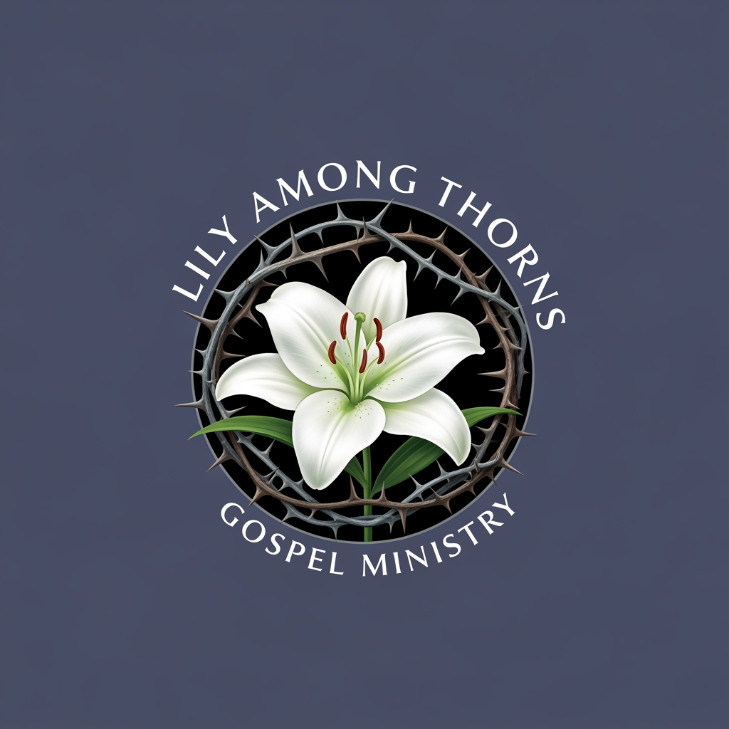 AI Design for yes iam running gospel ministry for that i need logo thLily among thorns
