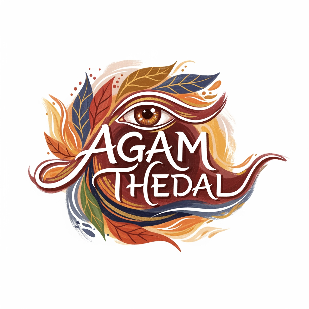 AI Design for CREATE A UNIQUE SOULFUL HAND PAINTED LOGO FOR "AGAM THEDAL" LIKE ISHAA