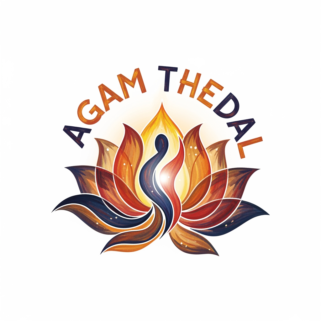 AI Design for CREATE A UNIQUE SOULFUL HAND PAINTED LOGO FOR "AGAM THEDAL" LIKE ISHAA