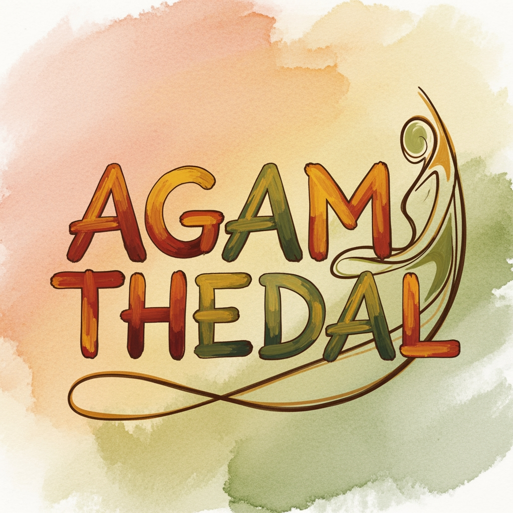 AI Design for CREATE A UNIQUE SOULFUL HAND PAINTED LOGO FOR "AGAM THEDAL" LIKE ISHAA