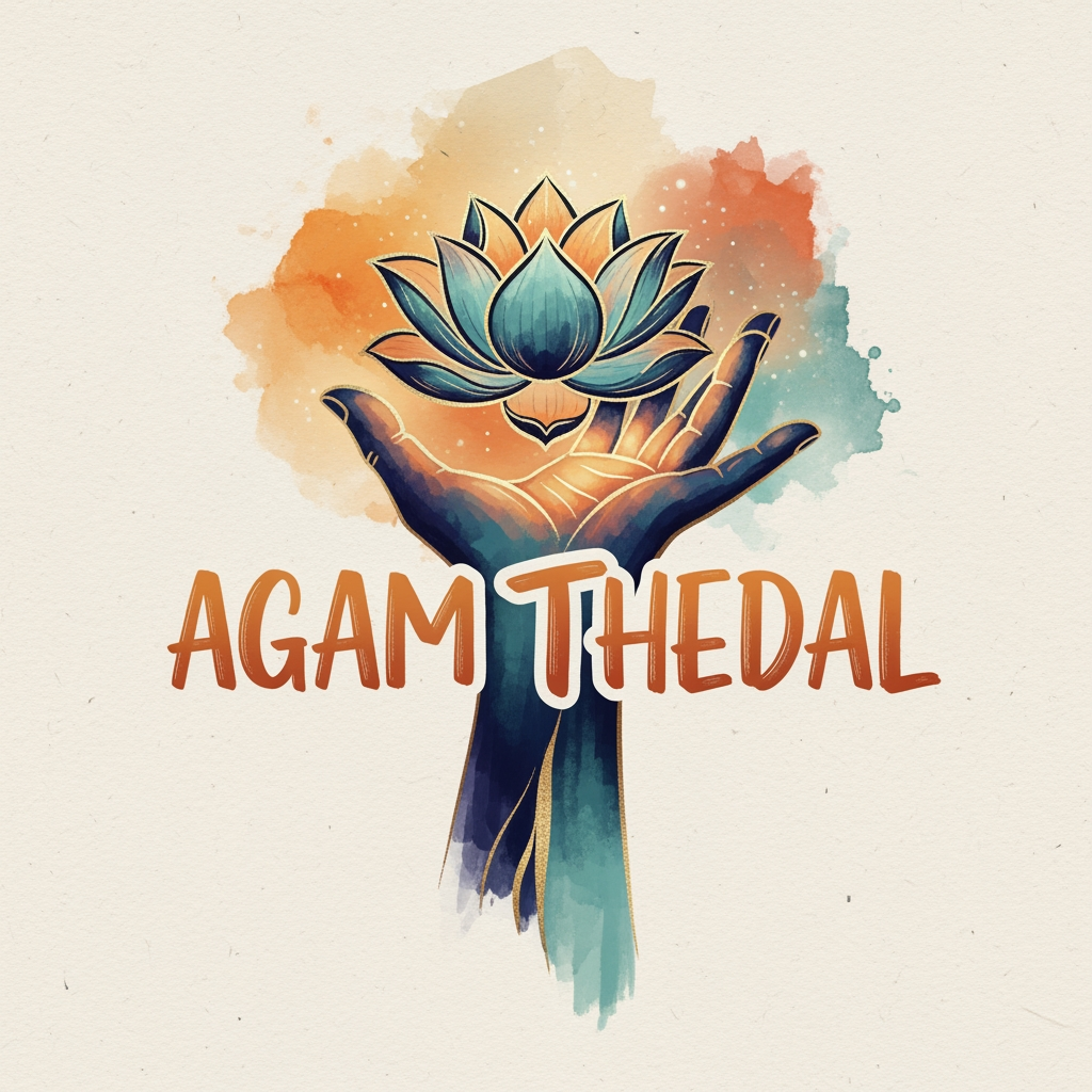 AI Design for CREATE A UNIQUE SOULFUL HAND PAINTED LOGO FOR "AGAM THEDAL"