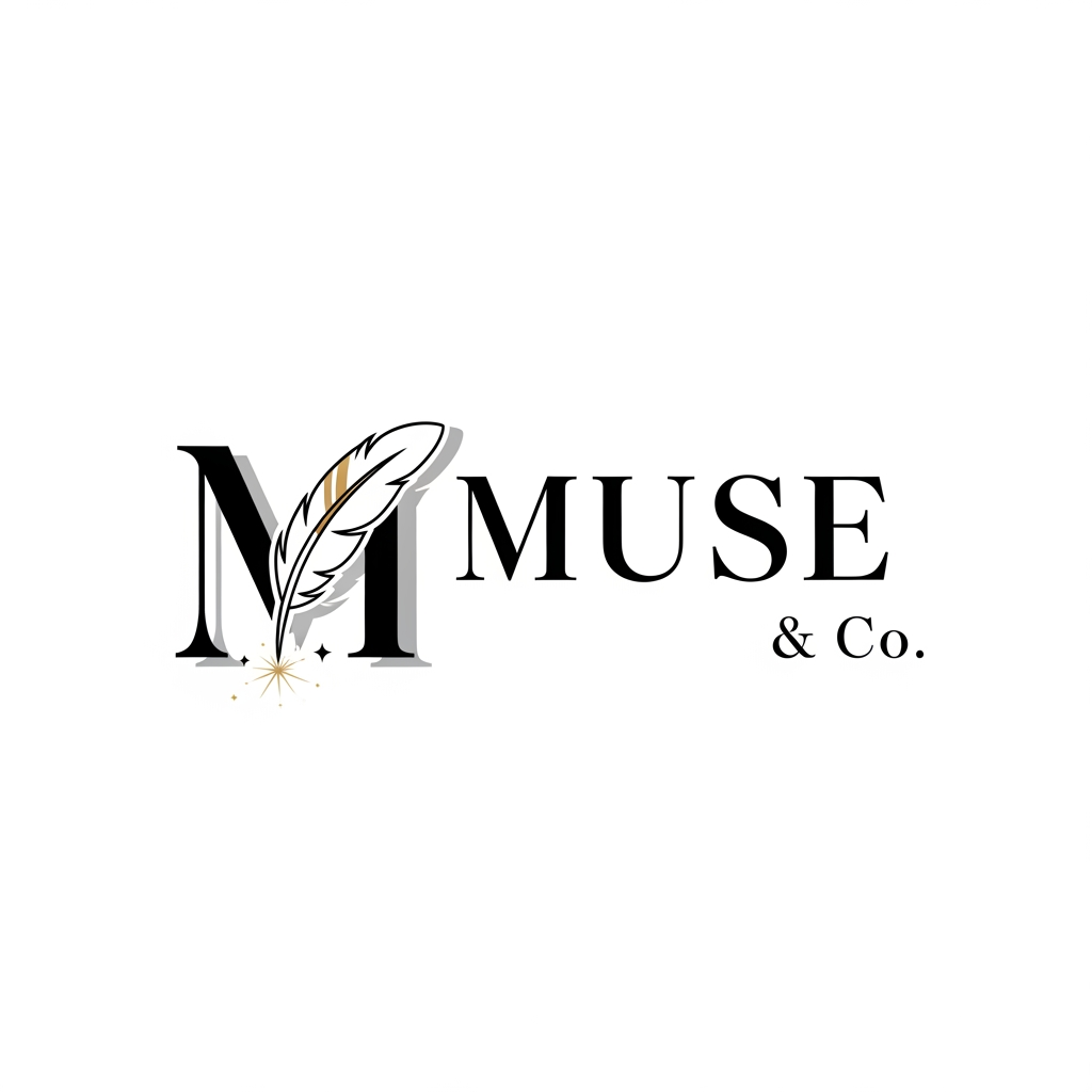 AI Design for Logo Design Brief – Muse & Co
Brand Name: Muse & Co
Logo Style: Modern, Minimalist, Luxury, Elegant
Theme: Creativity, Inspiration, Sophistication, Premium Quality
Color Palette:
Primary Color: Matte Black (#000000)
Secondary Color: Charcoal Black (#2B2B2B)
Accent Color: Soft Gold (#D4AF37) (optional)
Background: White ya Light Beige
Typography:
Font Style: Elegant Serif (jaise Playfair Display, Cormorant Garamond)
"Muse" ko thora prominent rakhein.
"& Co" ko smaller aur refined style mein likhein.
Clean aur professional look maintain rakhein.
Logo Icon:
Abstract "M" monogram.
Ya subtle feather, spark, flower petal, ya artistic line element jo creativity aur inspiration ko represent kare.
Icon simple aur memorable ho.
Layout:
Horizontal version: Icon left side, text right side.
Square version: Icon top, brand name bottom.
Social media profile ke liye icon-only version bhi banaya jaye.
Size Requirements:
Main Logo: 3000 × 3000 px
Social Media: 1080 × 1080 px
Transparent PNG aur Vector (SVG/AI) format mein.
Overall Feel:
Premium
Feminine but professional
Modern luxury
Clean and timeless
High-end fashion/beauty/lifestyle brand appearance
AI Prompt
"Create a luxury minimalist logo for 'Muse & Co'. Use a matte black color palette with subtle gold accents. Design an elegant monogram 'M' combined with a creative and artistic symbol. Use sophisticated serif typography, clean lines, and premium branding aesthetics. The logo should feel modern, timeless, luxurious, and professional with a high-end fashion and lifestyle brand identity. White background, vector style, high resolution."