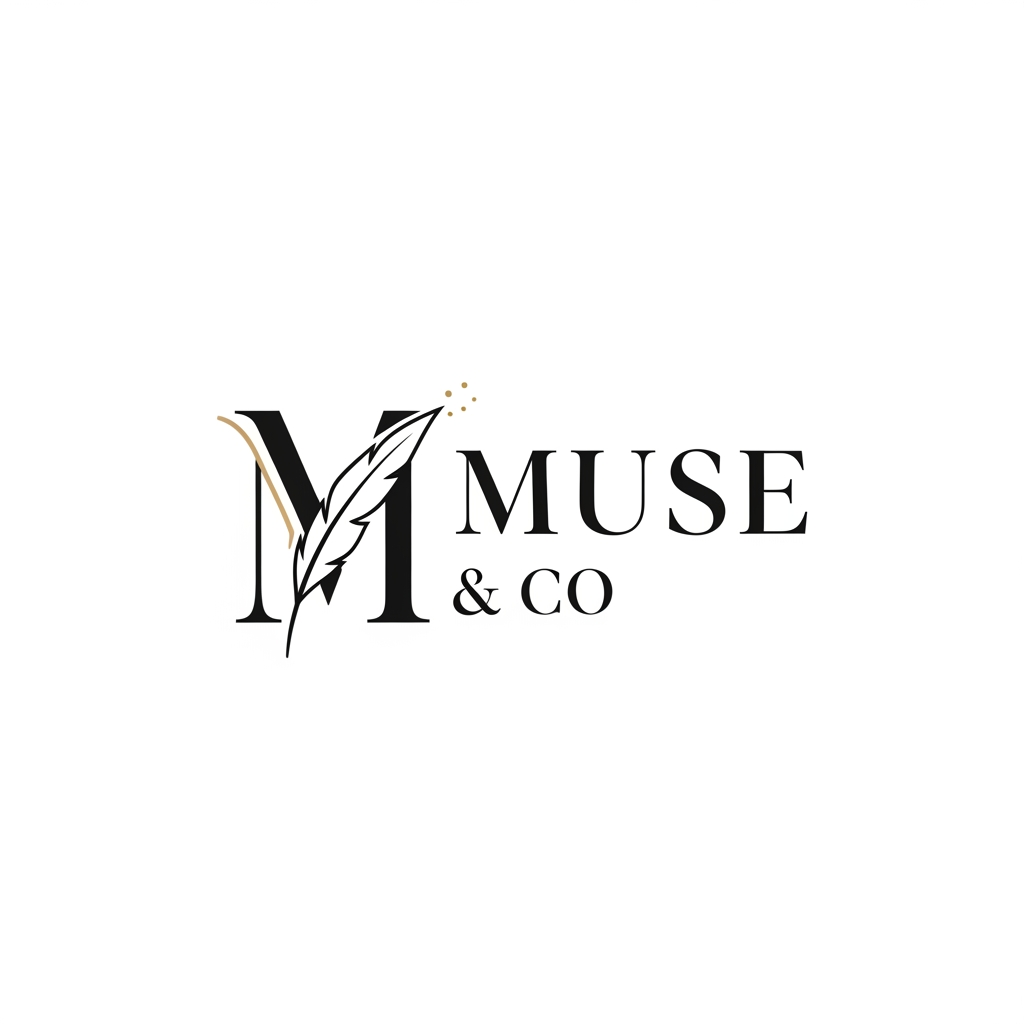 AI Design for Logo Design Brief – Muse & Co
Brand Name: Muse & Co
Logo Style: Modern, Minimalist, Luxury, Elegant
Theme: Creativity, Inspiration, Sophistication, Premium Quality
Color Palette:
Primary Color: Matte Black (#000000)
Secondary Color: Charcoal Black (#2B2B2B)
Accent Color: Soft Gold (#D4AF37) (optional)
Background: White ya Light Beige
Typography:
Font Style: Elegant Serif (jaise Playfair Display, Cormorant Garamond)
"Muse" ko thora prominent rakhein.
"& Co" ko smaller aur refined style mein likhein.
Clean aur professional look maintain rakhein.
Logo Icon:
Abstract "M" monogram.
Ya subtle feather, spark, flower petal, ya artistic line element jo creativity aur inspiration ko represent kare.
Icon simple aur memorable ho.
Layout:
Horizontal version: Icon left side, text right side.
Square version: Icon top, brand name bottom.
Social media profile ke liye icon-only version bhi banaya jaye.
Size Requirements:
Main Logo: 3000 × 3000 px
Social Media: 1080 × 1080 px
Transparent PNG aur Vector (SVG/AI) format mein.
Overall Feel:
Premium
Feminine but professional
Modern luxury
Clean and timeless
High-end fashion/beauty/lifestyle brand appearance
AI Prompt
"Create a luxury minimalist logo for 'Muse & Co'. Use a matte black color palette with subtle gold accents. Design an elegant monogram 'M' combined with a creative and artistic symbol. Use sophisticated serif typography, clean lines, and premium branding aesthetics. The logo should feel modern, timeless, luxurious, and professional with a high-end fashion and lifestyle brand identity. White background, vector style, high resolution."