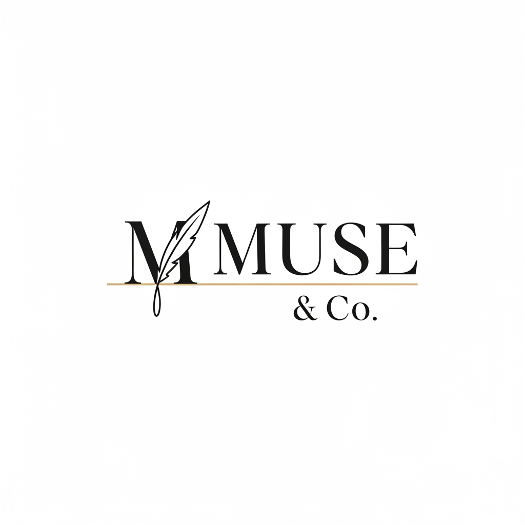 AI Design for Logo Design Brief – Muse & Co
Brand Name: Muse & Co
Logo Style: Modern, Minimalist, Luxury, Elegant
Theme: Creativity, Inspiration, Sophistication, Premium Quality
Color Palette:
Primary Color: Matte Black (#000000)
Secondary Color: Charcoal Black (#2B2B2B)
Accent Color: Soft Gold (#D4AF37) (optional)
Background: White ya Light Beige
Typography:
Font Style: Elegant Serif (jaise Playfair Display, Cormorant Garamond)
"Muse" ko thora prominent rakhein.
"& Co" ko smaller aur refined style mein likhein.
Clean aur professional look maintain rakhein.
Logo Icon:
Abstract "M" monogram.
Ya subtle feather, spark, flower petal, ya artistic line element jo creativity aur inspiration ko represent kare.
Icon simple aur memorable ho.
Layout:
Horizontal version: Icon left side, text right side.
Square version: Icon top, brand name bottom.
Social media profile ke liye icon-only version bhi banaya jaye.
Size Requirements:
Main Logo: 3000 × 3000 px
Social Media: 1080 × 1080 px
Transparent PNG aur Vector (SVG/AI) format mein.
Overall Feel:
Premium
Feminine but professional
Modern luxury
Clean and timeless
High-end fashion/beauty/lifestyle brand appearance
AI Prompt
"Create a luxury minimalist logo for 'Muse & Co'. Use a matte black color palette with subtle gold accents. Design an elegant monogram 'M' combined with a creative and artistic symbol. Use sophisticated serif typography, clean lines, and premium branding aesthetics. The logo should feel modern, timeless, luxurious, and professional with a high-end fashion and lifestyle brand identity. White background, vector style, high resolution."