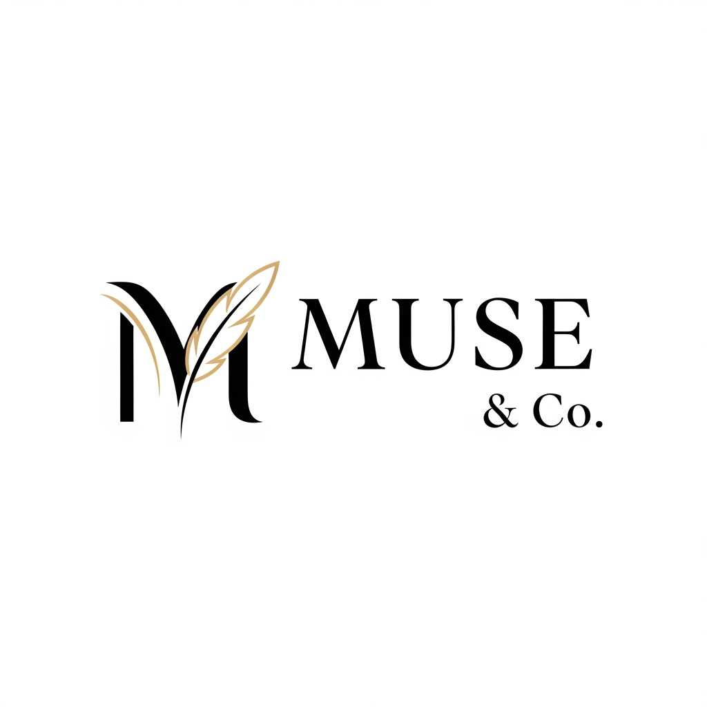 AI Design for Logo Design Brief – Muse & Co
Brand Name: Muse & Co
Logo Style: Modern, Minimalist, Luxury, Elegant
Theme: Creativity, Inspiration, Sophistication, Premium Quality
Color Palette:
Primary Color: Matte Black (#000000)
Secondary Color: Charcoal Black (#2B2B2B)
Accent Color: Soft Gold (#D4AF37) (optional)
Background: White ya Light Beige
Typography:
Font Style: Elegant Serif (jaise Playfair Display, Cormorant Garamond)
"Muse" ko thora prominent rakhein.
"& Co" ko smaller aur refined style mein likhein.
Clean aur professional look maintain rakhein.
Logo Icon:
Abstract "M" monogram.
Ya subtle feather, spark, flower petal, ya artistic line element jo creativity aur inspiration ko represent kare.
Icon simple aur memorable ho.
Layout:
Horizontal version: Icon left side, text right side.
Square version: Icon top, brand name bottom.
Social media profile ke liye icon-only version bhi banaya jaye.
Size Requirements:
Main Logo: 3000 × 3000 px
Social Media: 1080 × 1080 px
Transparent PNG aur Vector (SVG/AI) format mein.
Overall Feel:
Premium
Feminine but professional
Modern luxury
Clean and timeless
High-end fashion/beauty/lifestyle brand appearance
AI Prompt
"Create a luxury minimalist logo for 'Muse & Co'. Use a matte black color palette with subtle gold accents. Design an elegant monogram 'M' combined with a creative and artistic symbol. Use sophisticated serif typography, clean lines, and premium branding aesthetics. The logo should feel modern, timeless, luxurious, and professional with a high-end fashion and lifestyle brand identity. White background, vector style, high resolution."