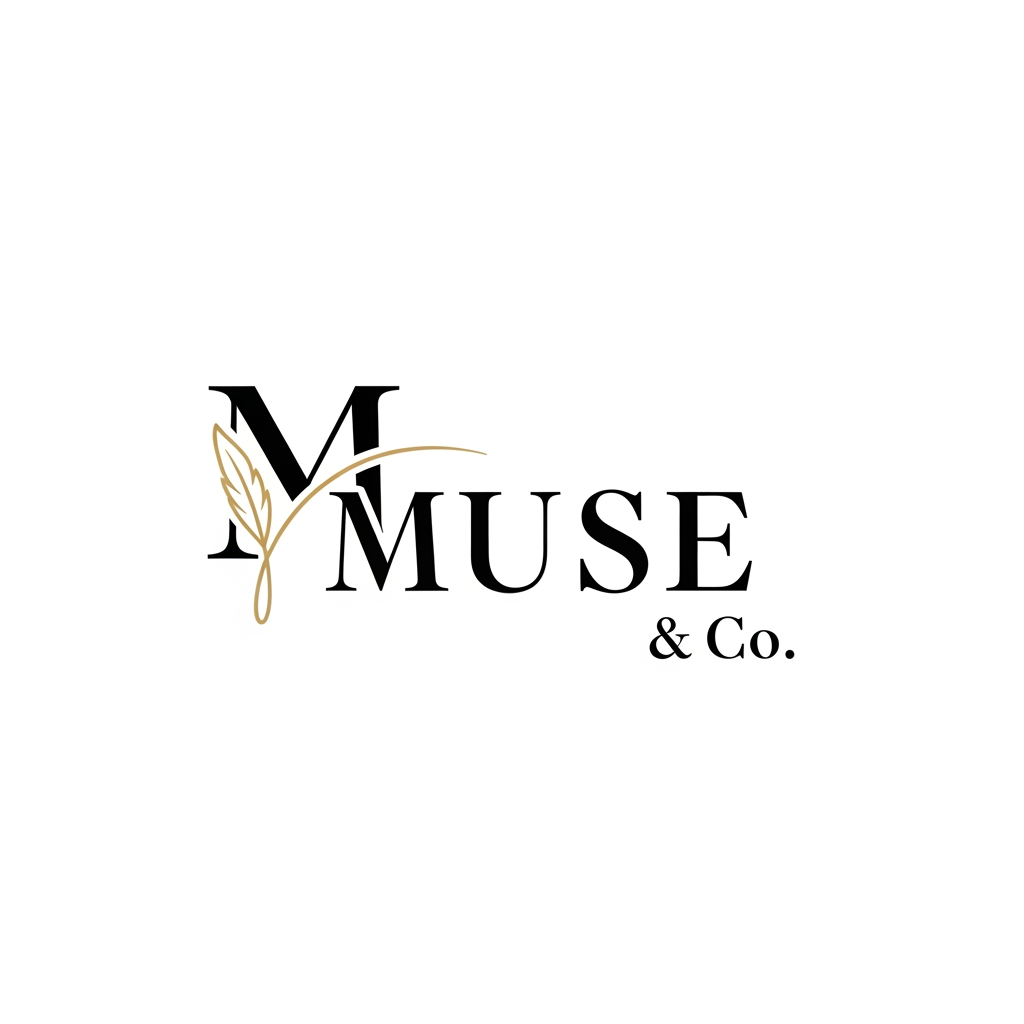 AI Design for Logo Design Brief – Muse & Co
Brand Name: Muse & Co
Logo Style: Modern, Minimalist, Luxury, Elegant
Theme: Creativity, Inspiration, Sophistication, Premium Quality
Color Palette:
Primary Color: Matte Black (#000000)
Secondary Color: Charcoal Black (#2B2B2B)
Accent Color: Soft Gold (#D4AF37) (optional)
Background: White ya Light Beige
Typography:
Font Style: Elegant Serif (jaise Playfair Display, Cormorant Garamond)
"Muse" ko thora prominent rakhein.
"& Co" ko smaller aur refined style mein likhein.
Clean aur professional look maintain rakhein.
Logo Icon:
Abstract "M" monogram.
Ya subtle feather, spark, flower petal, ya artistic line element jo creativity aur inspiration ko represent kare.
Icon simple aur memorable ho.
Layout:
Horizontal version: Icon left side, text right side.
Square version: Icon top, brand name bottom.
Social media profile ke liye icon-only version bhi banaya jaye.
Size Requirements:
Main Logo: 3000 × 3000 px
Social Media: 1080 × 1080 px
Transparent PNG aur Vector (SVG/AI) format mein.
Overall Feel:
Premium
Feminine but professional
Modern luxury
Clean and timeless
High-end fashion/beauty/lifestyle brand appearance
AI Prompt
"Create a luxury minimalist logo for 'Muse & Co'. Use a matte black color palette with subtle gold accents. Design an elegant monogram 'M' combined with a creative and artistic symbol. Use sophisticated serif typography, clean lines, and premium branding aesthetics. The logo should feel modern, timeless, luxurious, and professional with a high-end fashion and lifestyle brand identity. White background, vector style, high resolution."