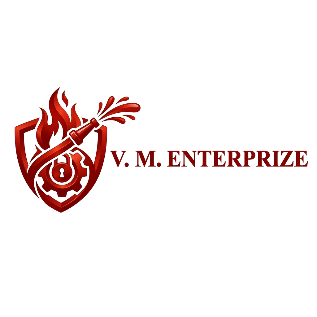 AI Design for create logo for V. M. Enterprize and it should be horizontal and brand name should be look like attached logo image
Logo should be represent the Fire protetions equipments