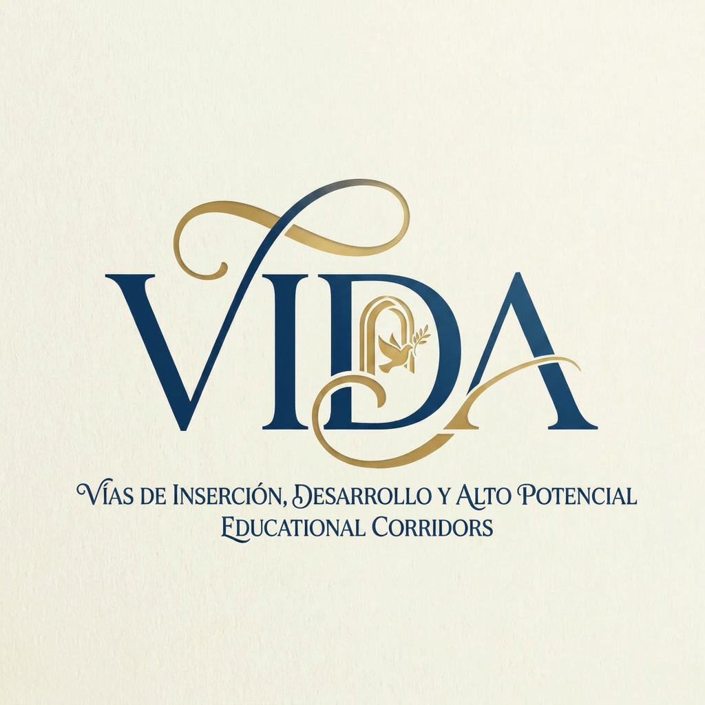AI Design for create me a logo for an organization called VIDA things to get inspired from:
VIDA creates safe educational corridors for young Syrians affected by persecution - connecting talent with universities in Spain to build futures rooted in dignity, resilience, and hope.The humanitarian crisis in Syria has entered an alarming new phase. Systematic violence targets minority communities - Alawites, Druze, and Kurds - while traditional protection routes have closed VIDA - Vías de Inserción, Desarrollo y Alto Potencial - creates humanitarian educational corridors: a safe, legal, and transformative pathway connecting young talent with higher education in Spain. try to have the logo from the same word so it will be easy to publish anywhere, make it very fancy and elegance and nice use this as reference but make it a bit more simple maybe