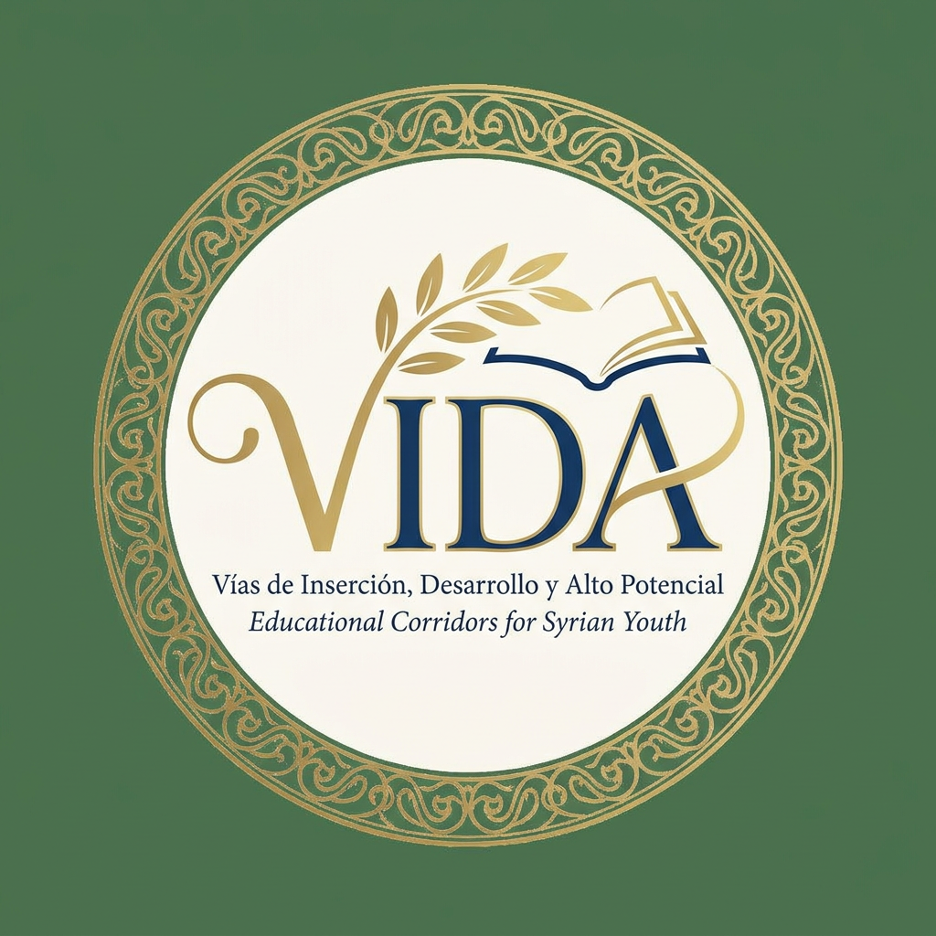 AI Design for create me a logo for an organization called VIDA things to get inspired from:
VIDA creates safe educational corridors for young Syrians affected by persecution - connecting talent with universities in Spain to build futures rooted in dignity, resilience, and hope.The humanitarian crisis in Syria has entered an alarming new phase. Systematic violence targets minority communities - Alawites, Druze, and Kurds - while traditional protection routes have closed VIDA - Vías de Inserción, Desarrollo y Alto Potencial - creates humanitarian educational corridors: a safe, legal, and transformative pathway connecting young talent with higher education in Spain. try to have the logo from the same word so it will be easy to publish anywhere, make it very fancy and elegance and nice use this as reference but make it a bit more simple maybe