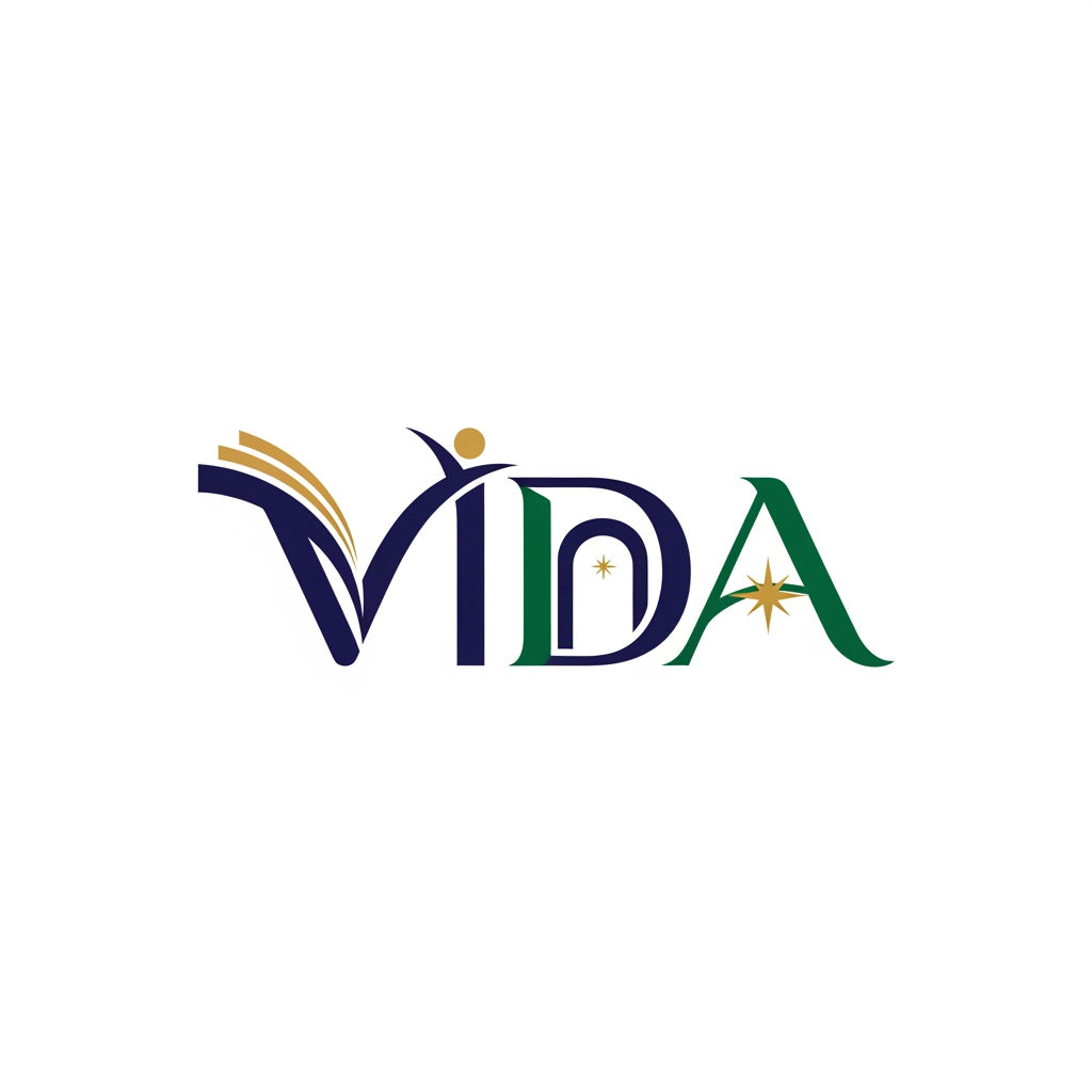 AI Design for create me a logo for an organization called VIDA things to get inspired from:
VIDA creates safe educational corridors for young Syrians affected by persecution - connecting talent with universities in Spain to build futures rooted in dignity, resilience, and hope.The humanitarian crisis in Syria has entered an alarming new phase. Systematic violence targets minority communities - Alawites, Druze, and Kurds - while traditional protection routes have closed VIDA - Vías de Inserción, Desarrollo y Alto Potencial - creates humanitarian educational corridors: a safe, legal, and transformative pathway connecting young talent with higher education in Spain. try to have the logo from the same word so it will be easy to publish anywhere, make it very fancy and elegance and nice