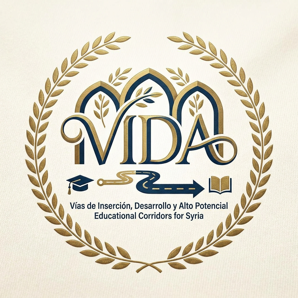 AI Design for create me a logo for an organization called VIDA things to get inspired from:
VIDA creates safe educational corridors for young Syrians affected by persecution - connecting talent with universities in Spain to build futures rooted in dignity, resilience, and hope.The humanitarian crisis in Syria has entered an alarming new phase. Systematic violence targets minority communities - Alawites, Druze, and Kurds - while traditional protection routes have closed VIDA - Vías de Inserción, Desarrollo y Alto Potencial - creates humanitarian educational corridors: a safe, legal, and transformative pathway connecting young talent with higher education in Spain. try to have the logo from the same word so it will be easy to publish anywhere, make it very fancy and elegance and nice
