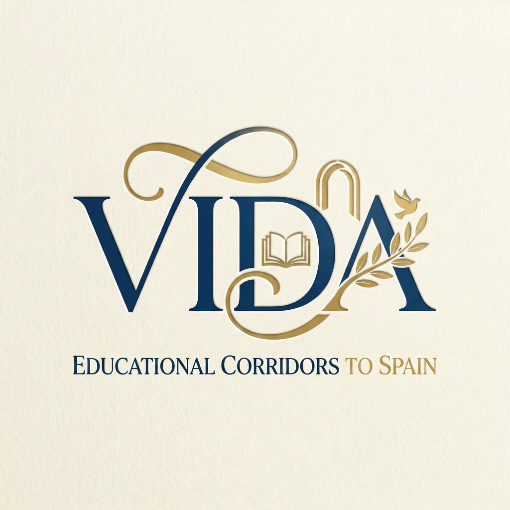 AI Design for create me a logo for an organization called VIDA things to get inspired from:
VIDA creates safe educational corridors for young Syrians affected by persecution - connecting talent with universities in Spain to build futures rooted in dignity, resilience, and hope.The humanitarian crisis in Syria has entered an alarming new phase. Systematic violence targets minority communities - Alawites, Druze, and Kurds - while traditional protection routes have closed VIDA - Vías de Inserción, Desarrollo y Alto Potencial - creates humanitarian educational corridors: a safe, legal, and transformative pathway connecting young talent with higher education in Spain. try to have the logo from the same word so it will be easy to publish anywhere, make it very fancy and elegance and nice use this as reference but make it a bit more simple maybe