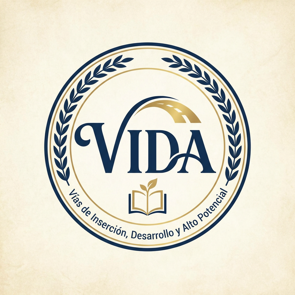 AI Design for create me a logo for an organization called VIDA things to get inspired from:
VIDA creates safe educational corridors for young Syrians affected by persecution - connecting talent with universities in Spain to build futures rooted in dignity, resilience, and hope.The humanitarian crisis in Syria has entered an alarming new phase. Systematic violence targets minority communities - Alawites, Druze, and Kurds - while traditional protection routes have closed VIDA - Vías de Inserción, Desarrollo y Alto Potencial - creates humanitarian educational corridors: a safe, legal, and transformative pathway connecting young talent with higher education in Spain. try to have the logo from the same word so it will be easy to publish anywhere, make it very fancy and elegance and nice
