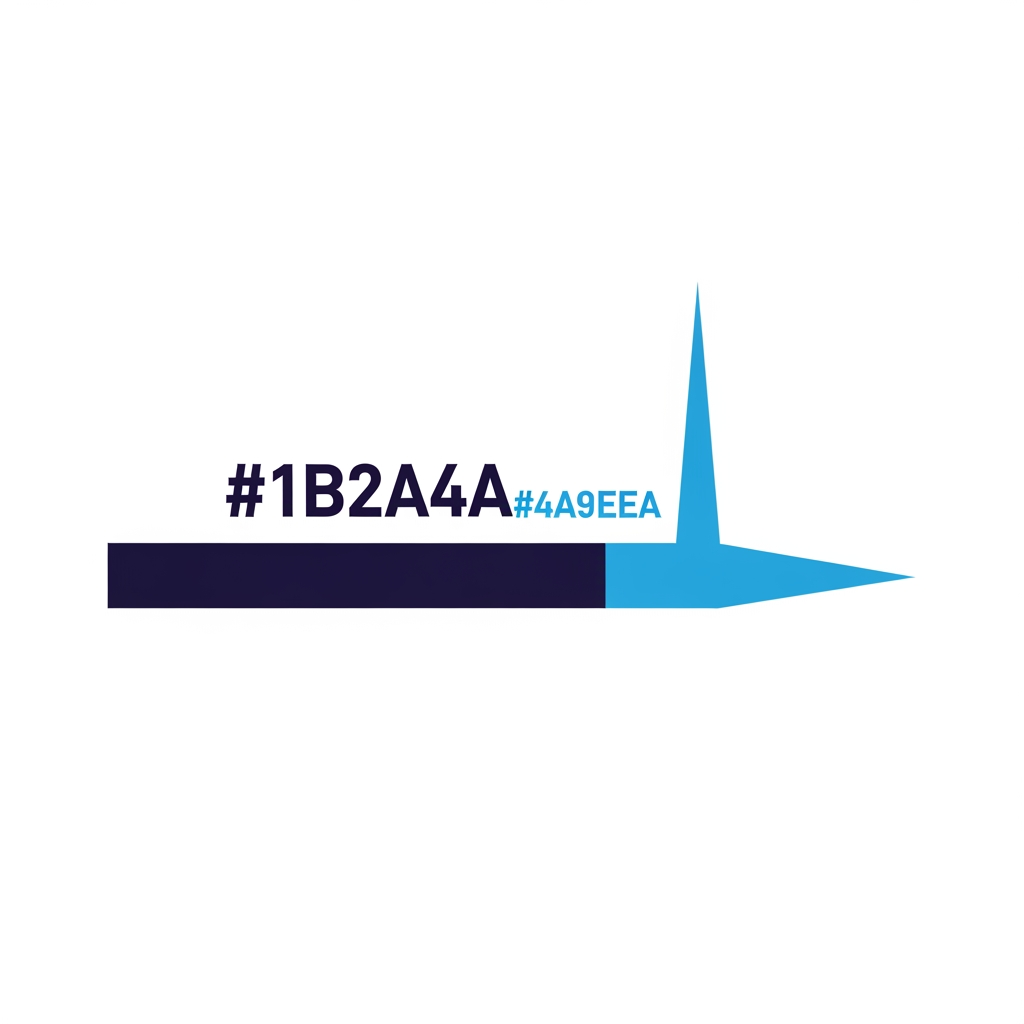 AI Design for Minimalist 2D vector logo icon, single uniform bold stroke, no fill. A horizontal timeline path. Left segment is solid deep navy (#1B2A4A), transitioning at a sharp, tall vertical spike to sky blue (#4A9EEA) for the spike and the remaining right-hand line. The spike is perfectly sharp and angular. The line ends in a small, right-pointing arrow tip. Clean enterprise aesthetic, high contrast, flat design, white background, ultra-crisp vector lines, no gradients, no shadows.