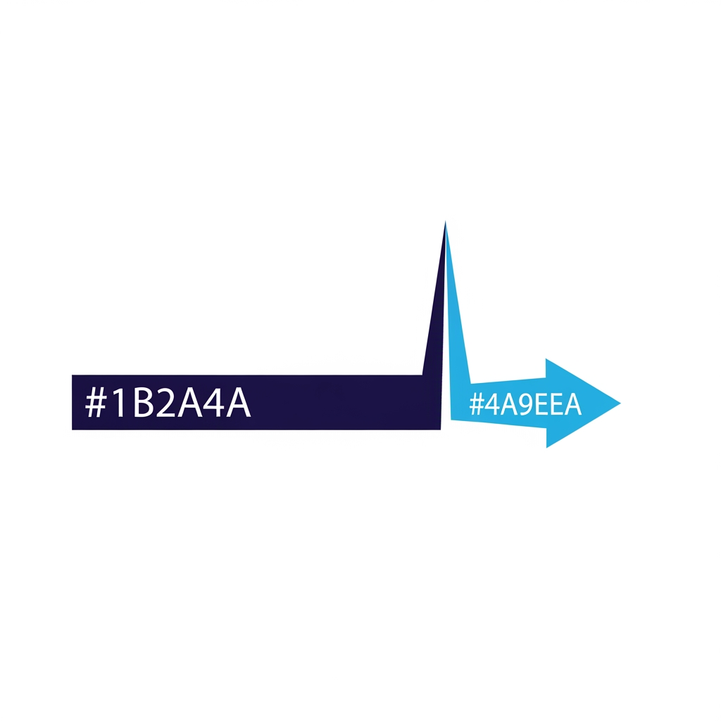 AI Design for Minimalist 2D vector logo icon, single uniform bold stroke, no fill. A horizontal timeline path. Left segment is solid deep navy (#1B2A4A), transitioning at a sharp, tall vertical spike to sky blue (#4A9EEA) for the spike and the remaining right-hand line. The spike is perfectly sharp and angular. The line ends in a small, right-pointing arrow tip. Clean enterprise aesthetic, high contrast, flat design, white background, ultra-crisp vector lines, no gradients, no shadows.