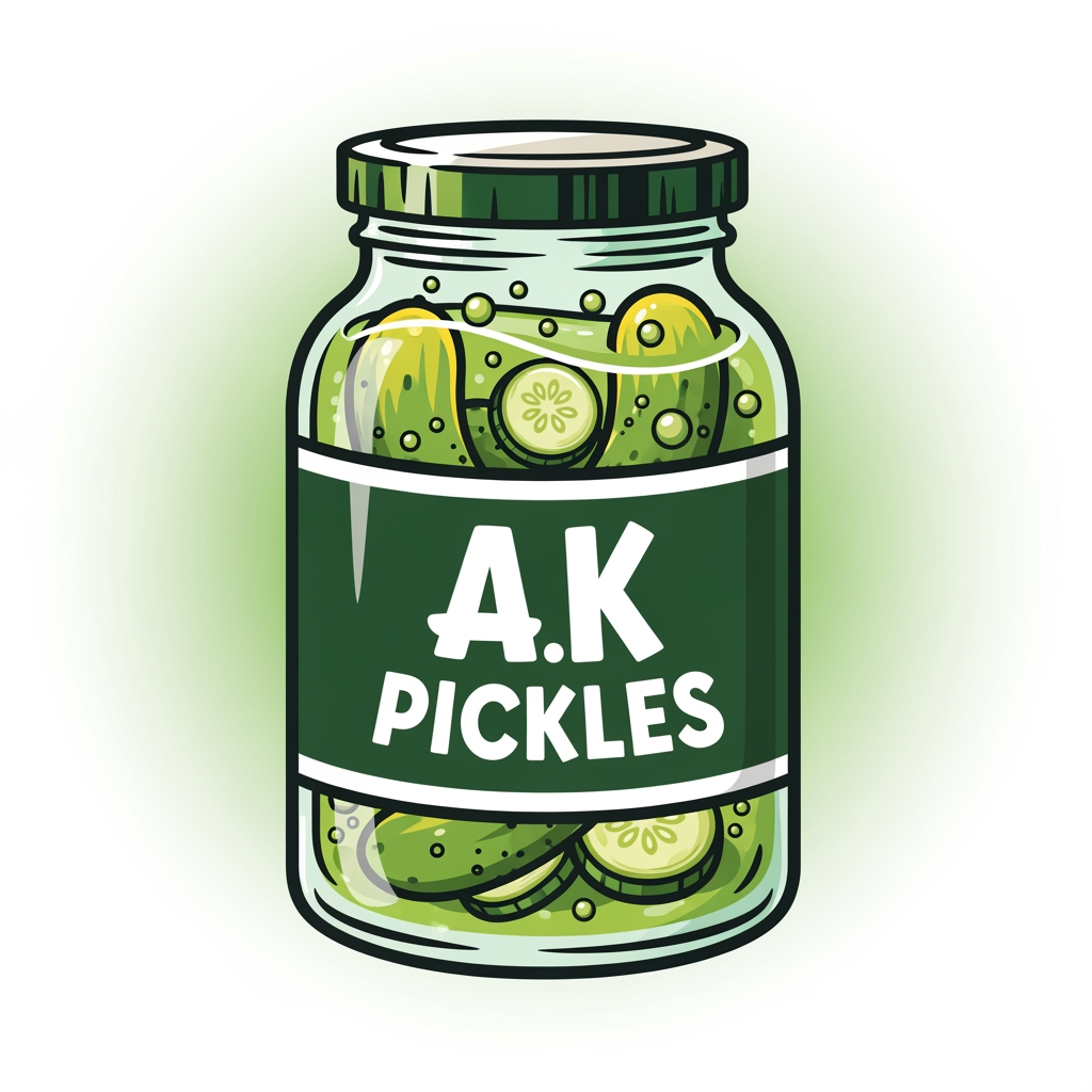 AI Design for i want to create logo with name AK pickles
