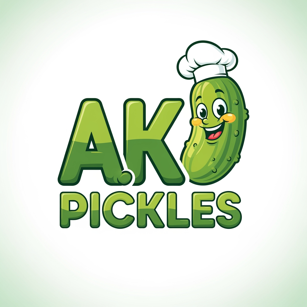 AI Design for i want to create logo with name AK pickles