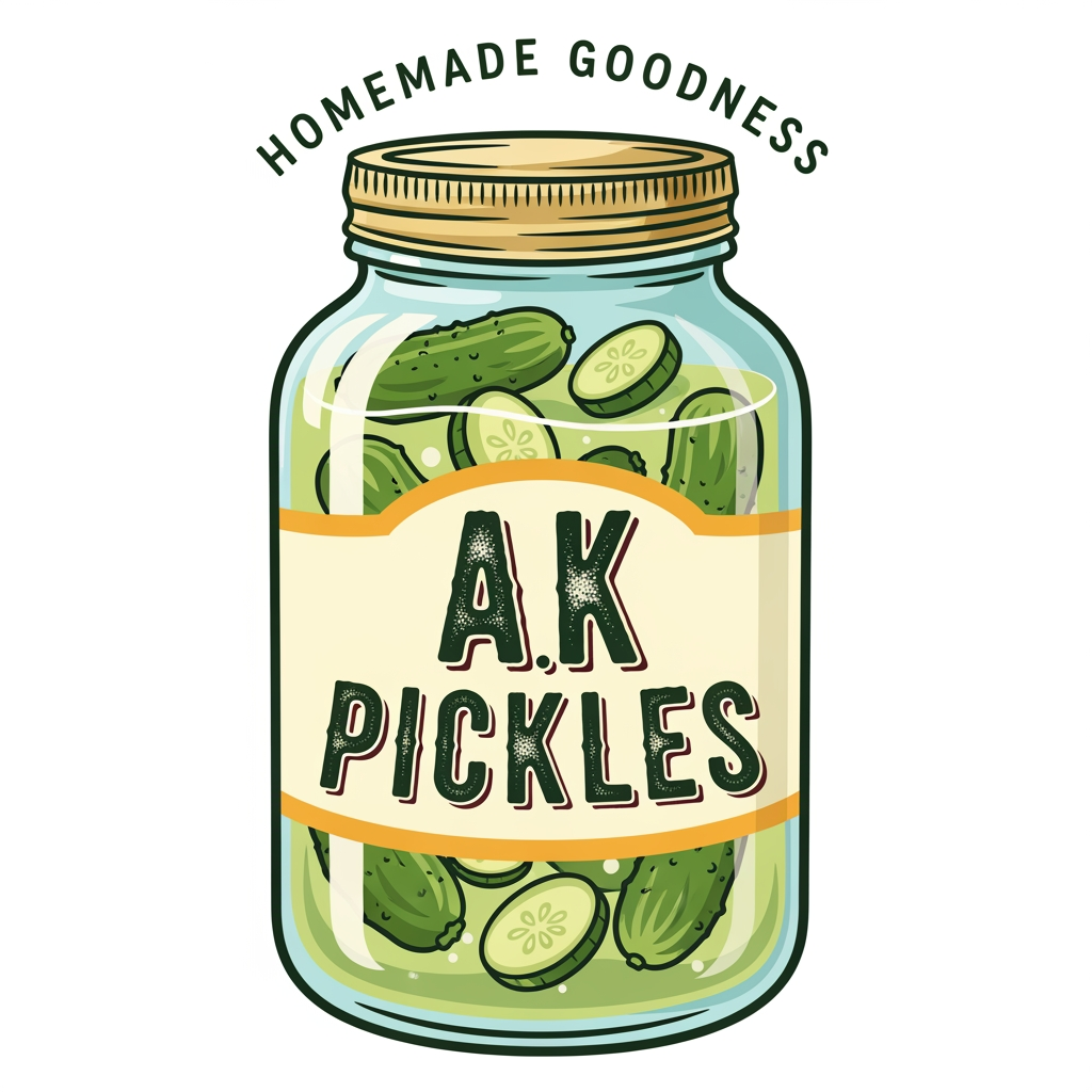AI Design for i want to create logo with name AK pickles