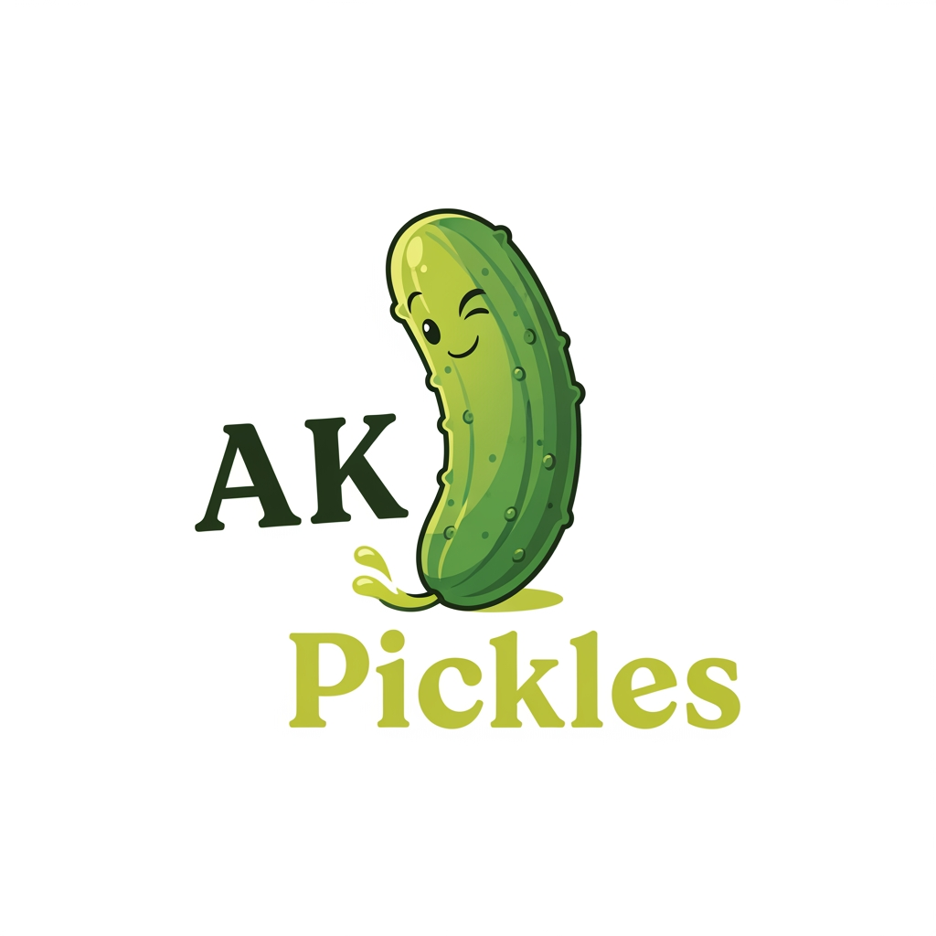 AI Design for i want to create logo with name AK pickles