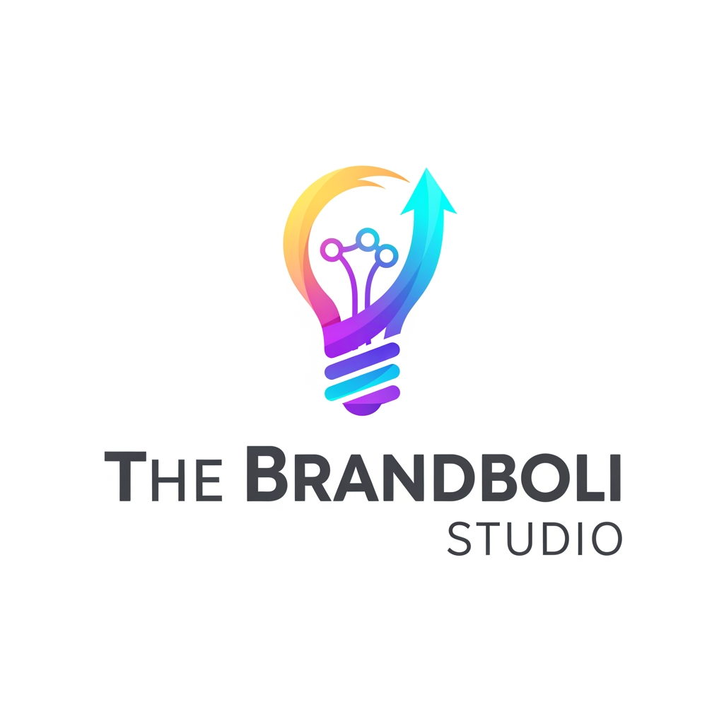 AI Design for my digital marketing agency name is The Brandboli Studio create logo my agency create attractive marketing related