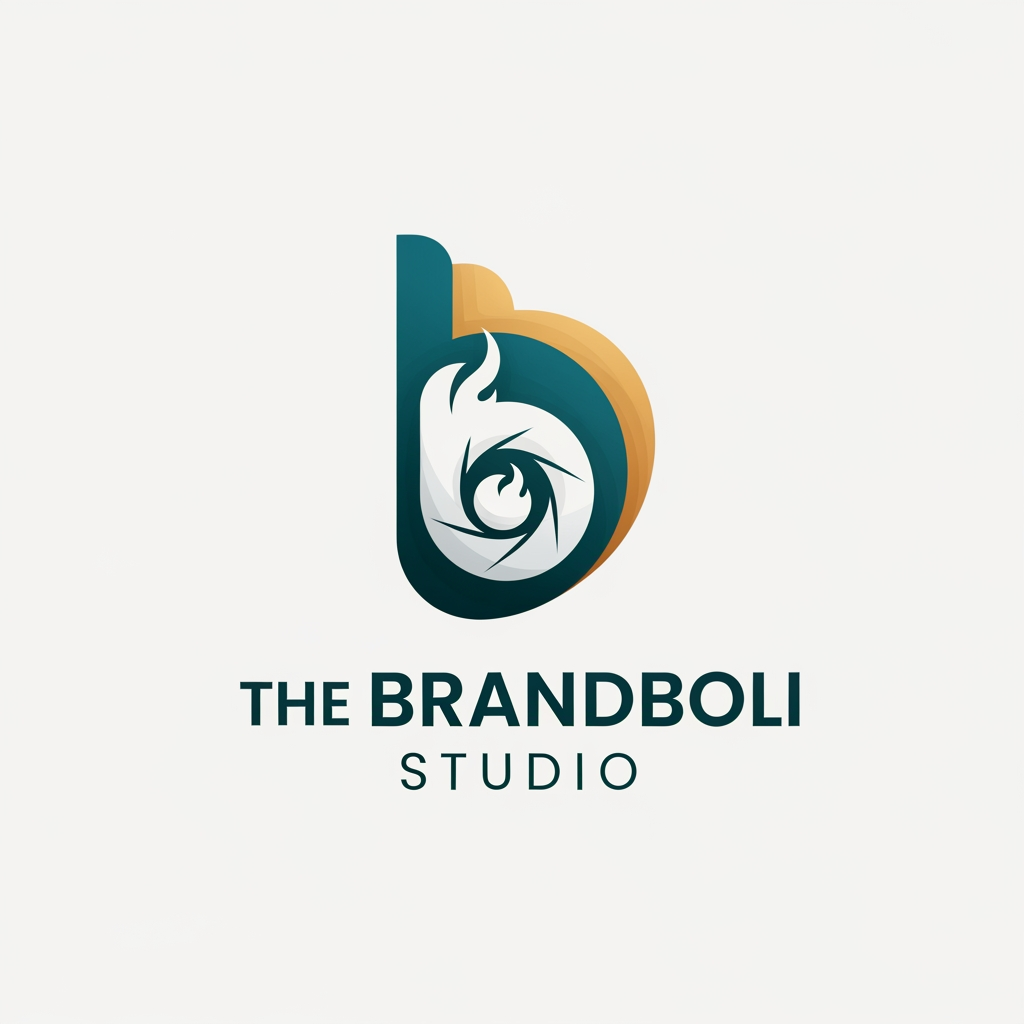 AI Design for my digital marketing agency name is The Brandboli Studio create logo my agency
